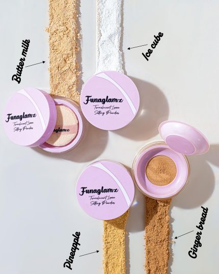 FUNAGLAMZ TRANSLUCENT SETTING POWDER GINGERBREAD_ PINEAPPLE_ ICE CUBE_ BUTTERMILK