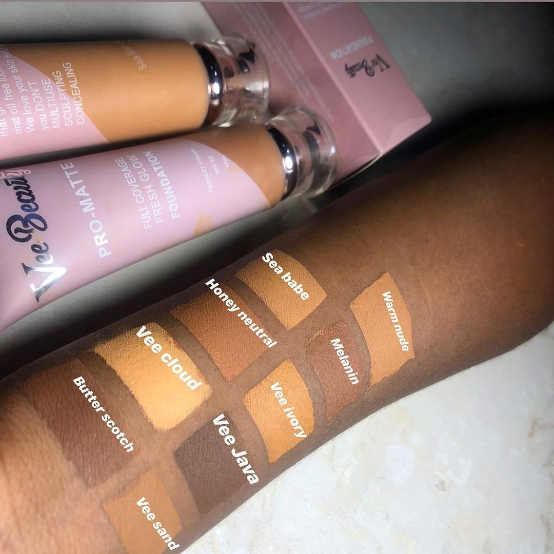 VEE BEAUTY PRO MATTE FOUNDATION GH95 VEE CLOUD_ VEE IVORY_ SEA BABE_ WARM NUDE_VEE SAND_ HONEY NEAUTRAL_ MELANIN_ BUTTER SCOTCH_ VEE JAVA VEE BEAUTY PRO MATTE FOUNDATION VEE CLOUD/VEE IVORY/SEA BABE/WARM NUDE/VEE SAND/HONEY NEUTRAL/MELANIN/BUTTER SCOTCH/VEE JAVA - Image 1